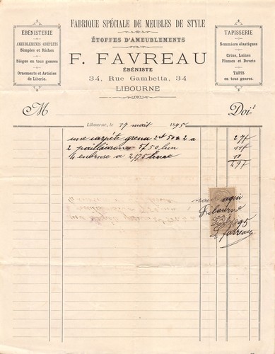 1895 ebenisterie tapisserie - 1895,