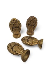 Art Déco 4 Embout Tringle Rideaux Metal Doré