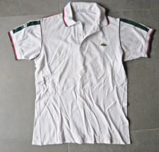 Polo Lacoste vintage Blanc Made in France Tim SA Blanc Tennis Homme taille 3 / S