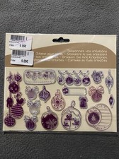 Grande Planche Tampons Stamp Clear Aladine Boules De Noël Motifs Réf 04118