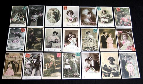 Cpa 1910 femme jolie robe - 21,