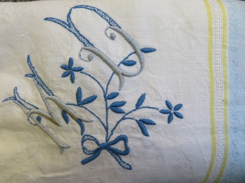 Nappe ancienne damassé lin - ancienne,