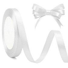 Ruban satin blanc 10mm - satin, 25