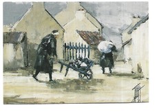 PEINTRE PEINTURE  ROBERT JOSSET  RETOUR DU LAVOIR