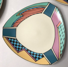 ASSIETTES DESSERT NEUF ! 80's signé HAFNER Vaisselle vintage antique µ