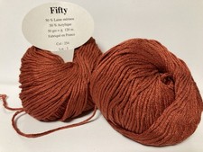 Lot De 5 pelotes De laine 50 % mérinos/ Brique 254/ fabriqué en FRANCE