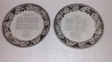 LOT DE 2 ASSIETTES FAÏENCE MARQUE MONTEREAU EN CREUX.  CHANTS  ECRIT