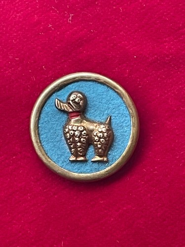 Bouton ancien caniche - caniche, laiton
