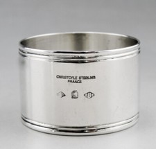 CHRISTOFLE Rond de serviette en argent massif CHRISTOFLE Sterling modèle Cluny G
