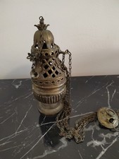 Encensoir en laiton fondu , avec ses chaînes , du 18eme siècle région Lyonnaise