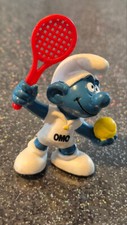 FIGURINE SCHTROUMPF PUB. TENNIS OMO PEYO 1977 MADE IN SRI LANKA N°4 SCHLEICH S.