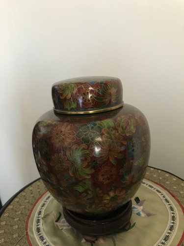 Cloisonne vase potiche - cloisonne, pot