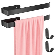 2 pièces 30CM Porte Serviette Salle de Bain et 2 pièces Crochet Combinaison A...