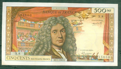Rare billet 500nf molière - rare,