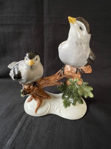 Paire oiseaux porcelaine - d'oiseaux, en