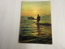 CP CARTE POSTALE VAR HYERES SKIEUR NAUTIQUE COUCHER de SOLEIL - Ecrite en 1976