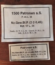 Etiquettes caisse munition