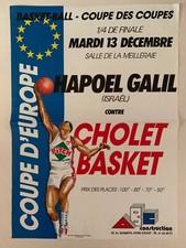 AFFICHE COUPE DES COUPES CHOLET BASKET HAPOEL GALIL 13 DECEMBRE 1988