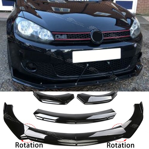 Gloss black front bumper - black,
