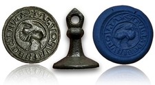 Magnifique matrice de sceau médiéval en bronze 14-15eme