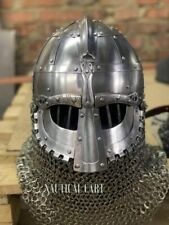 Casque Vendel Viking médiéval en acier avec cotte de mailles, casque SCA/LARP...