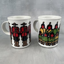 2 tasses mug MARC TETRO Canada Danesco motif Police montée canadienne et indiens