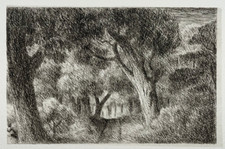 Arbres Foret Chemin ADOLPHE BEAUFRERE Gravure EAU FORTE Paysage XX°