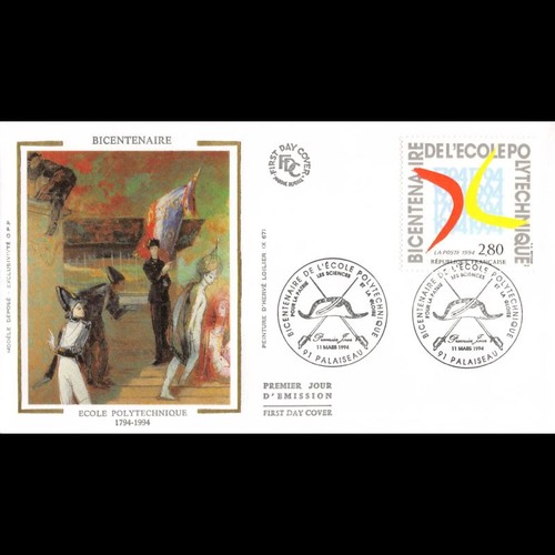 Fdc soie bicentenaire école - soie,