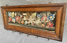 Antique french coat hanger early 1900's embroidery framed