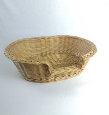 Panier en osier naturel pour chat ou petit chien longueur 52 cm 