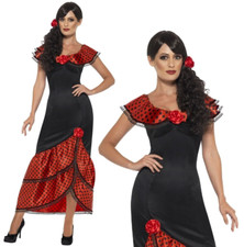 Costume Flamenco Espagnol Mexicain Rumba Robe Chic Femme UK 8-22