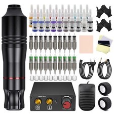 Kit de Tatouage Kit Machine à Tatouer Complet avec Stylo Rotative 20pièces Ai...