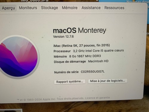 Imac pouces 2015 bon - 2015,