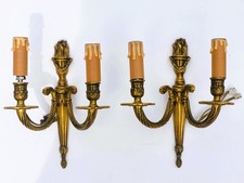 2 appliques en bronze massif doré 2 branches