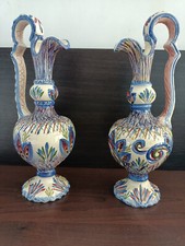 Paire d'aiguières signées LERAY faïencerie de Rochefort en terre.