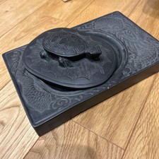 Pierre à encre japonaise avec sculpture tortue et dragon outil de calligraphi...