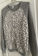 Gilet Cardigan Zip Gris Motif Léopard Devant Finition Or Laine KARL MARC JOHN S
