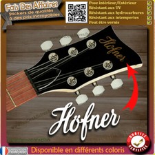sticker autocollant Hofner guitare poupée HEADSTOCK decal restauration basse