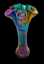 Vase vintage soufflé à la main bord étoile