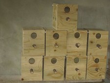 6 nid calopsite, kakariki,perruche de latham ou swift en bois nichoir