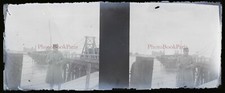 Militaire Pont c1910 Photo NEGATIVE Plaque verre Stereo Vintage V33L3n