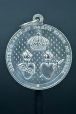  Religious Pendant Medal  Sacred Hearts of Jesus & Mary / Virgin of the Rosary