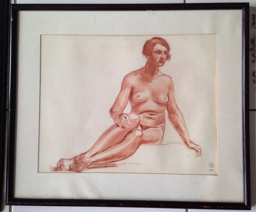 Cadre dessin sanguine femme - cadre,
