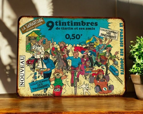 Plaque métal tintin la - plaque,
