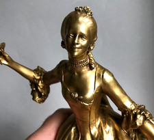 ÉLÉGANTE 18e Louis XV signé MERCIÉ bonze doré BARBEDIENNE vintage antique