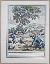 Gravure aquarellée de 1896 