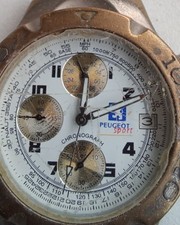 Montre Homme Quartz PEUGEOT SPORT Chronograph Calendrier Made Japan Fonctionne