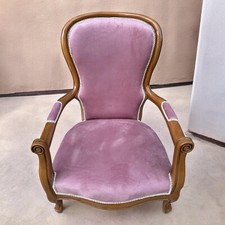 2 fauteuils Louis XV rose et