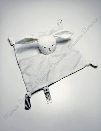 Doudou plat carré - plat, blanc