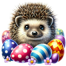 Autocollant mural autocollant hérisson de Pâques doux autocollant mural 18...